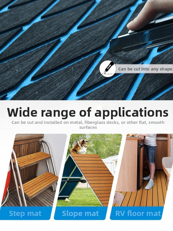 Противоплъзгаща се подова настилка за яхта, противоплъзгаща защитна подложка за крака, аксесоари за каяк, ромб, тик, морска EVA подова постелка