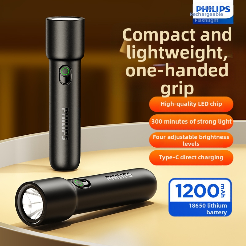 Philips zseblámpa erős fényű, ultra fényes töltésű, ultra hosszú akkumulátor-élettartammal, otthoni, kültéri, vészhelyzeti, hordozható világítás SFL1235