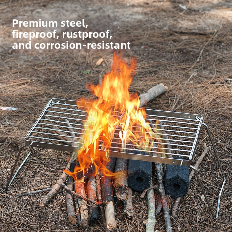 Vonkajší skladací kreslený sporák na grilovanie, kempingová pec, varenie na čaj, domácnosť, vnútorný gril na drevené uhlie, stojan na grilovanie