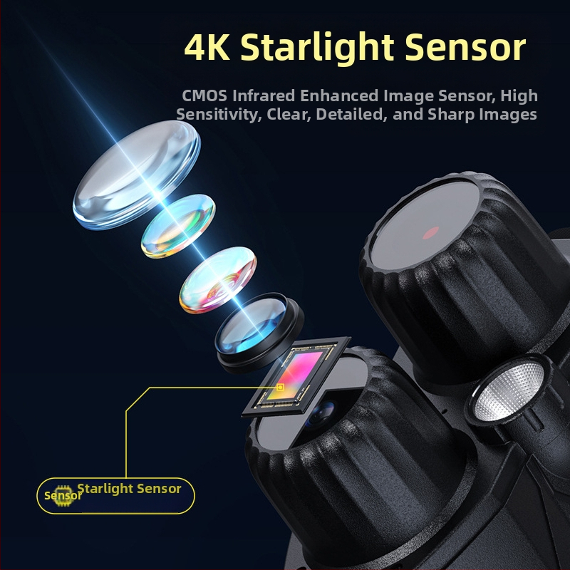 Трансграничен цифров телескоп с висока разделителна способност, 48 милиона, пълноцветен, изцяло черен, 800 метра, външен инфрачервен инструмент за нощно виждане с висока разделителна способност, за слаба светлина