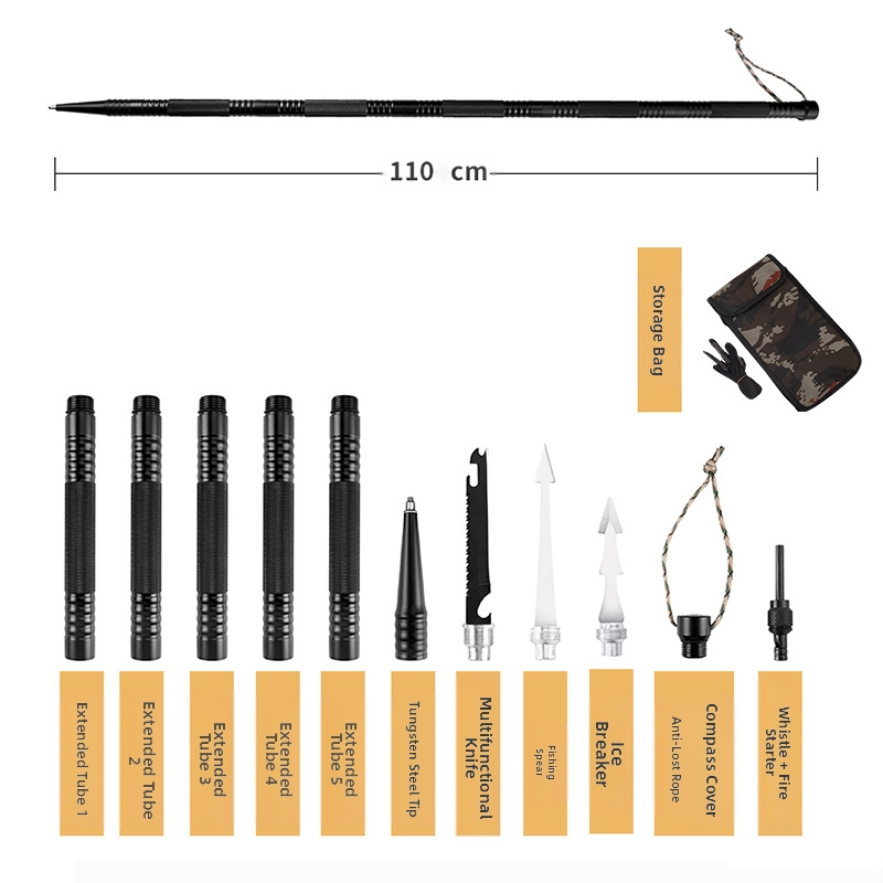 Търговия на едро на щека за катерене на открито, бастун за катерене, ултра лека алуминиева сплав, телескопична сгъваема, неплъзгаща се туристическа екипировка, универсална