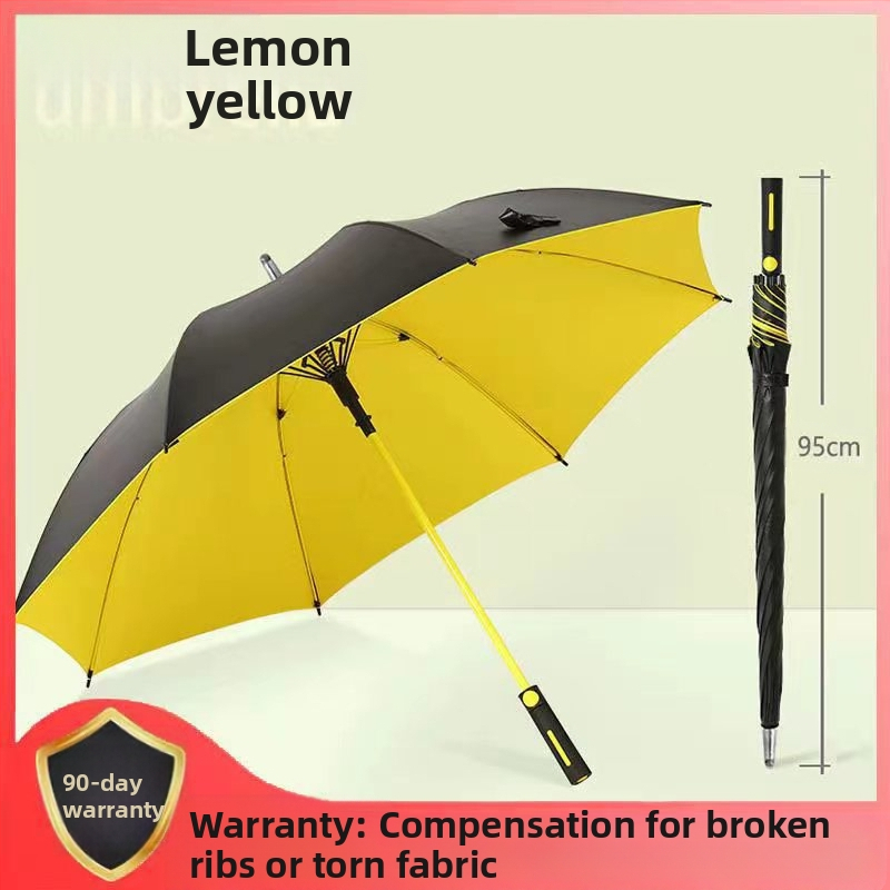 Водоустойчив калъф с дълга дръжка, чадър за голф с голямо око, дъждобран, двойно предназначение, защита от буря, прав прът от влакна, здрав и издръжлив слънцезащитен крем