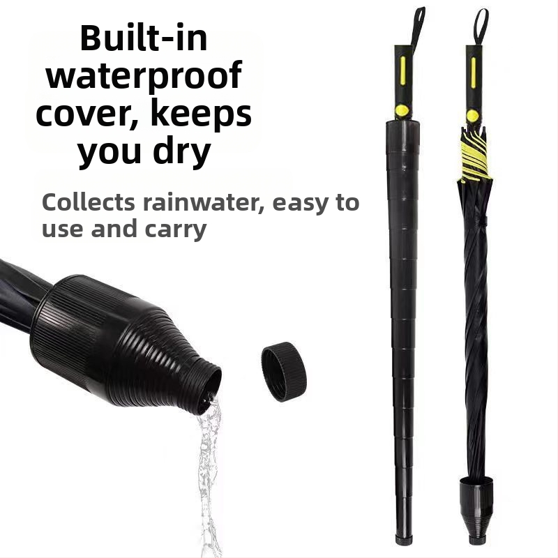 Водоустойчив калъф с дълга дръжка, чадър за голф с голямо око, дъждобран, двойно предназначение, защита от буря, прав прът от влакна, здрав и издръжлив слънцезащитен крем