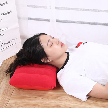 Фабрика на склад надуваема възглавница за дрямка квадратна възглавница за къмпинг на открито многофункционална PVC флокирана възглавница за кръста възглавница на едро