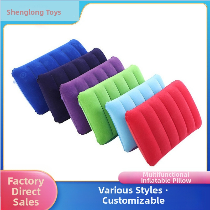 Фабрика на склад надуваема възглавница за дрямка квадратна възглавница за къмпинг на открито многофункционална PVC флокирана възглавница за кръста възглавница на едро