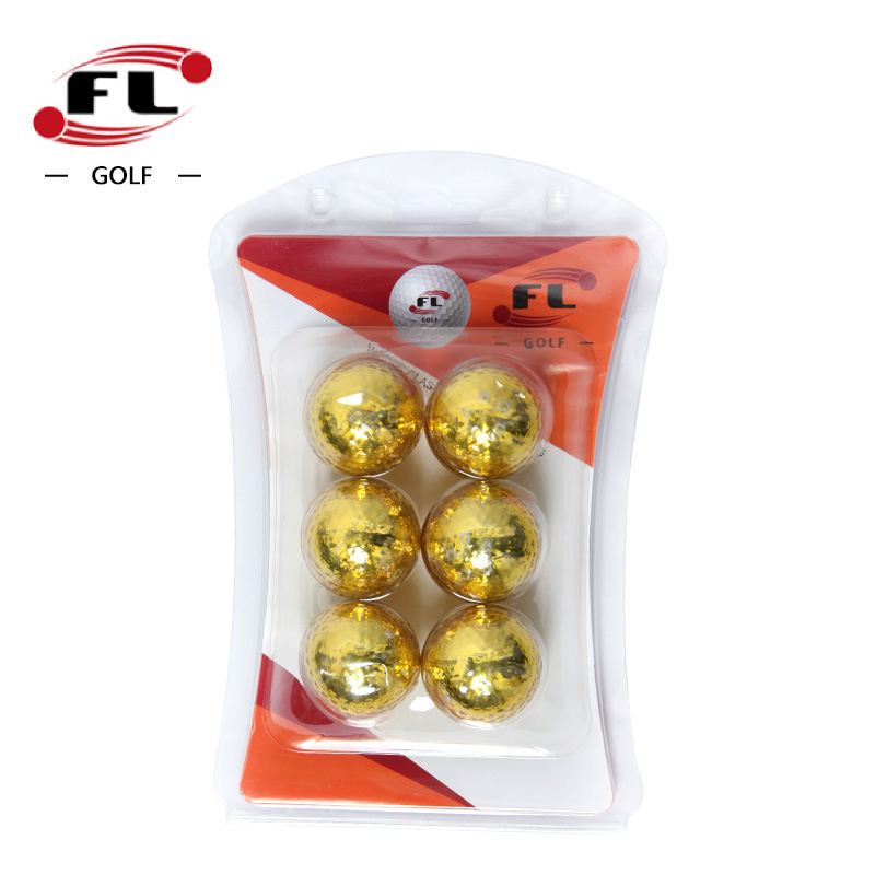 „Fuli Sports Factory“ tiesioginio pardavimo golfo dovanų kamuoliukas, galvanizuotas golfo kamuoliukas, spalvingas dvigubo sluoksnio varžybų kamuoliukas, keturių spalvų