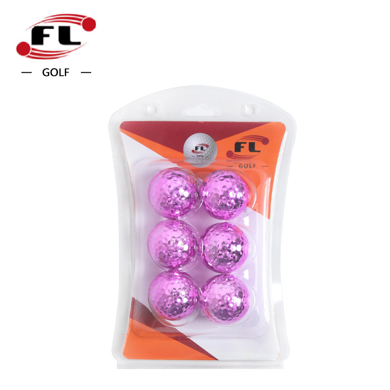 „Fuli Sports Factory“ tiesioginio pardavimo golfo dovanų kamuoliukas, galvanizuotas golfo kamuoliukas, spalvingas dvigubo sluoksnio varžybų kamuoliukas, keturių spalvų