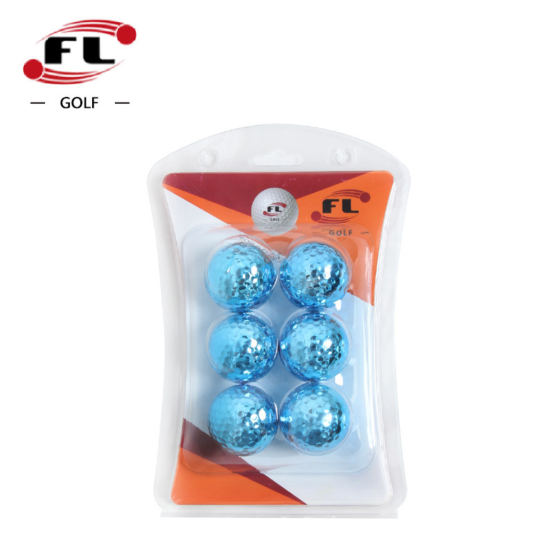 „Fuli Sports Factory“ tiesioginio pardavimo golfo dovanų kamuoliukas, galvanizuotas golfo kamuoliukas, spalvingas dvigubo sluoksnio varžybų kamuoliukas, keturių spalvų