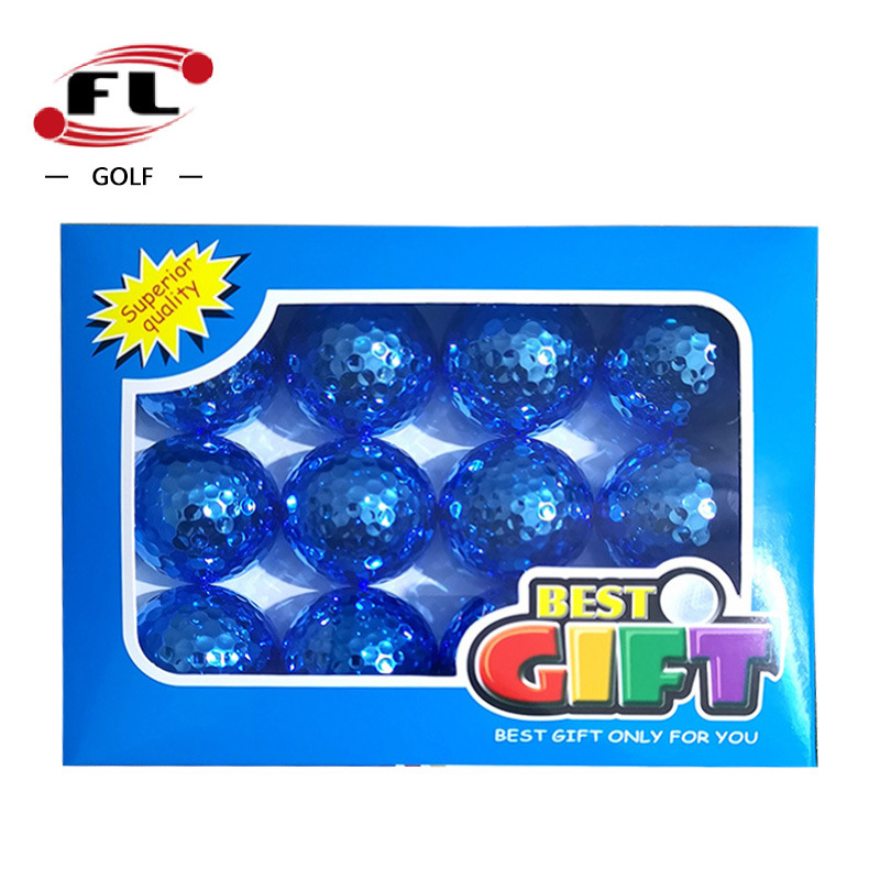 „Fuli Sports Factory“ tiesioginio pardavimo golfo dovanų kamuoliukas, galvanizuotas golfo kamuoliukas, spalvingas dvigubo sluoksnio varžybų kamuoliukas, keturių spalvų