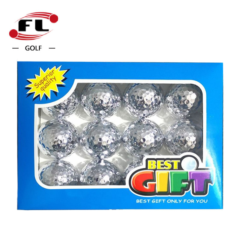 „Fuli Sports Factory“ tiesioginio pardavimo golfo dovanų kamuoliukas, galvanizuotas golfo kamuoliukas, spalvingas dvigubo sluoksnio varžybų kamuoliukas, keturių spalvų