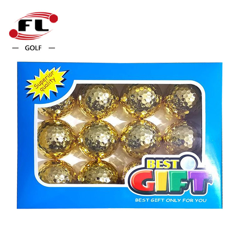 „Fuli Sports Factory“ tiesioginio pardavimo golfo dovanų kamuoliukas, galvanizuotas golfo kamuoliukas, spalvingas dvigubo sluoksnio varžybų kamuoliukas, keturių spalvų