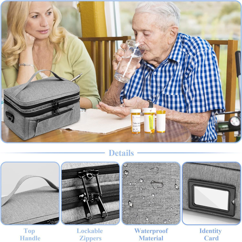 Határokon átnyúló kis gyógyszertároló táska hordozható orvosi elsősegélycsomag otthoni gyógyszertároló doboz orvosi készlet