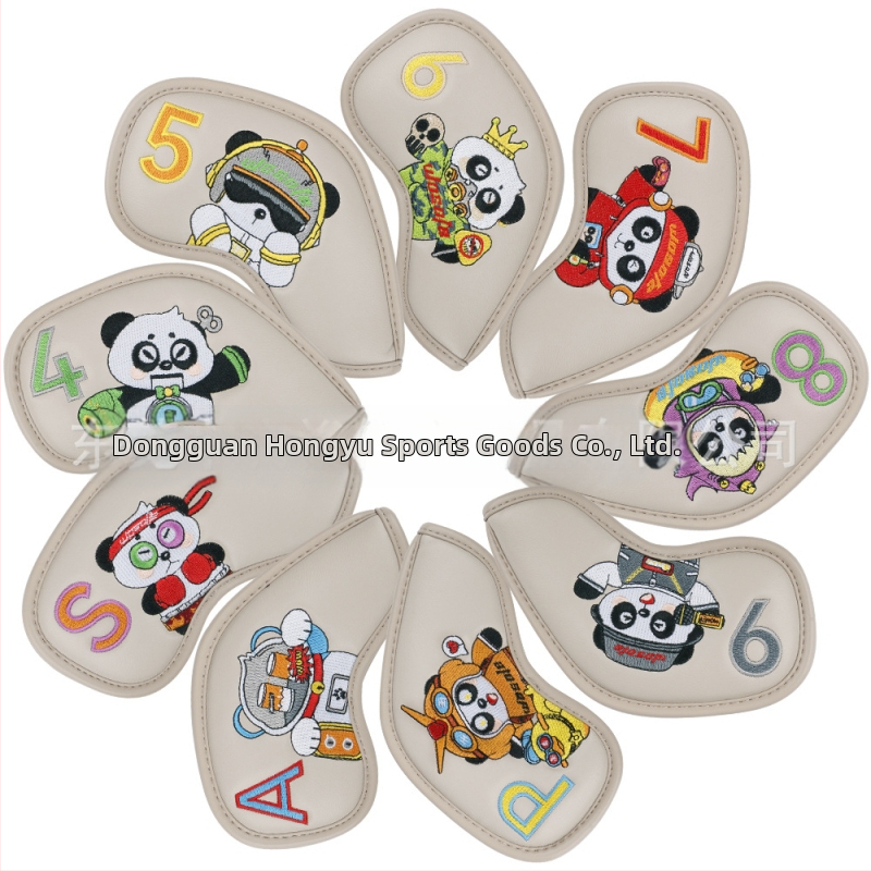 Forrásgyári golf fejfedő, határokon átnyúló közvetlen szállítás, mini panda mintás golfvas fejfedő