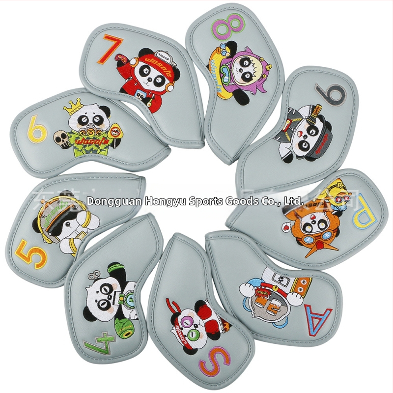 Forrásgyári golf fejfedő, határokon átnyúló közvetlen szállítás, mini panda mintás golfvas fejfedő