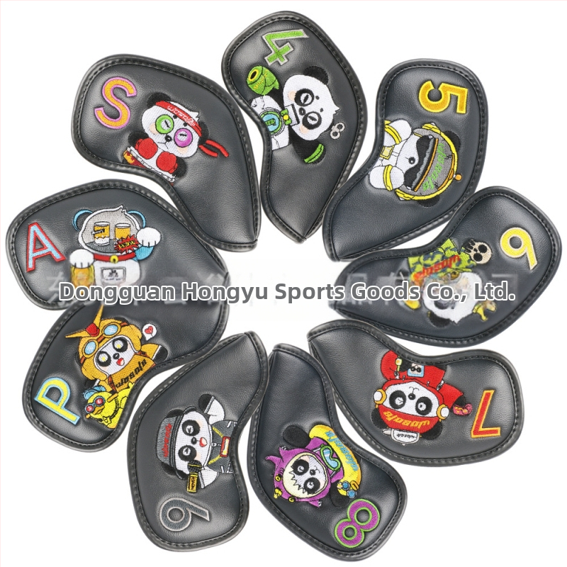 Forrásgyári golf fejfedő, határokon átnyúló közvetlen szállítás, mini panda mintás golfvas fejfedő