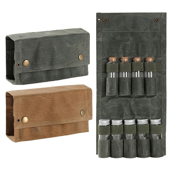 Kültéri kemping piknik hordozható fűszeres palackruha összecsukható viaszos vászon vízálló tárolótáska grill fűszeres táska