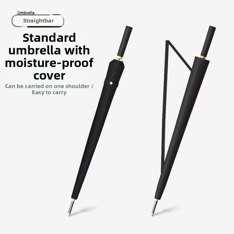 24 csontos esernyő automata esernyő nagy, túlméretezett gyári nagykereskedelmi egyenes hosszú nyelű esernyő napsütéses és esős kettős felhasználású logóval