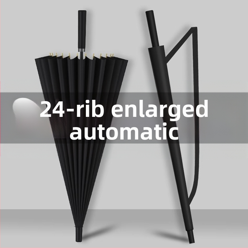 24 костен чадър автоматичен чадър голям извънгабаритен фабричен едро прав чадър с дълга дръжка слънчев и дъждовен лого с двойна употреба