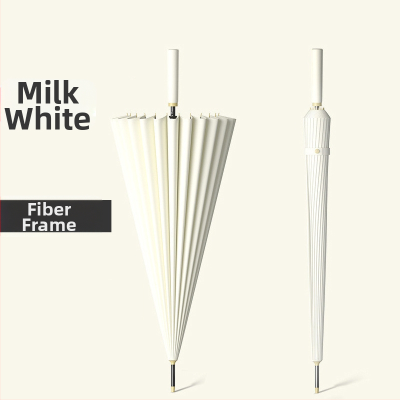 24 csontos esernyő automata esernyő nagy, túlméretezett gyári nagykereskedelmi egyenes hosszú nyelű esernyő napsütéses és esős kettős felhasználású logóval