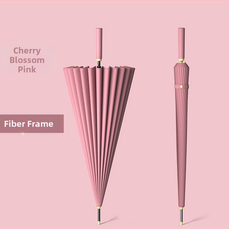 24 csontos esernyő automata esernyő nagy, túlméretezett gyári nagykereskedelmi egyenes hosszú nyelű esernyő napsütéses és esős kettős felhasználású logóval