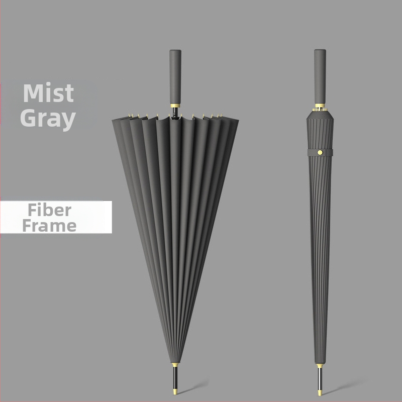 24 csontos esernyő automata esernyő nagy, túlméretezett gyári nagykereskedelmi egyenes hosszú nyelű esernyő napsütéses és esős kettős felhasználású logóval