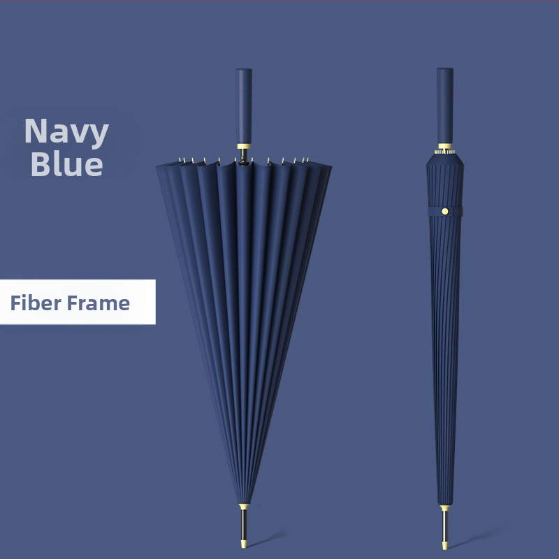 24 csontos esernyő automata esernyő nagy, túlméretezett gyári nagykereskedelmi egyenes hosszú nyelű esernyő napsütéses és esős kettős felhasználású logóval