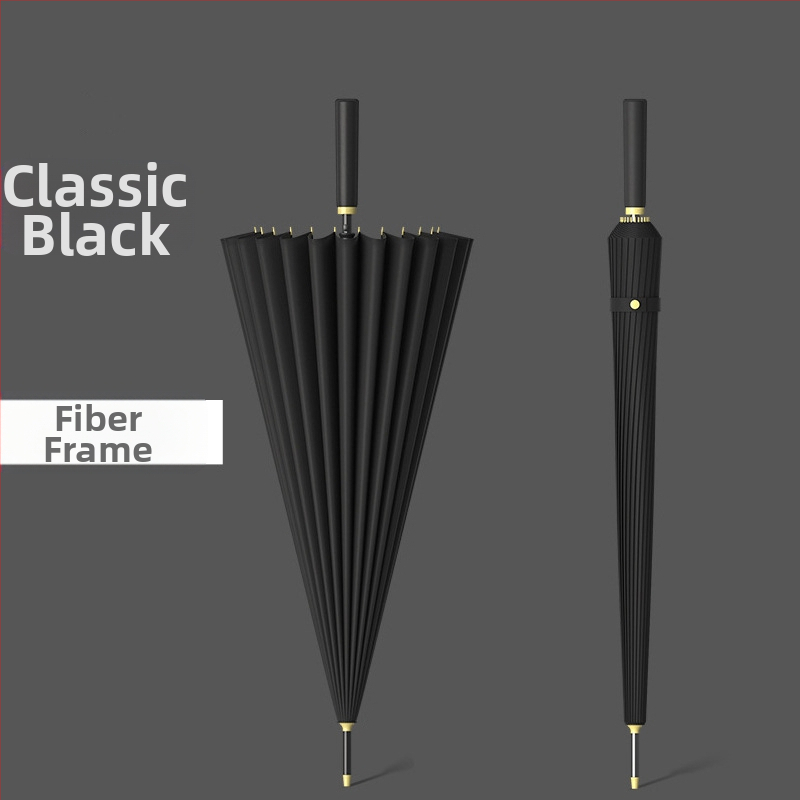 24 csontos esernyő automata esernyő nagy, túlméretezett gyári nagykereskedelmi egyenes hosszú nyelű esernyő napsütéses és esős kettős felhasználású logóval