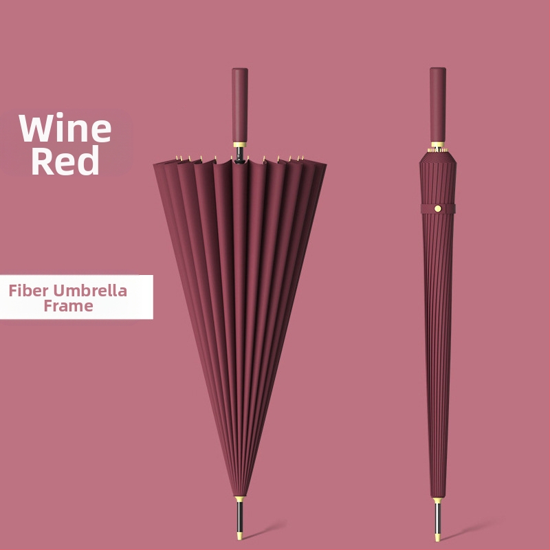 24 csontos esernyő automata esernyő nagy, túlméretezett gyári nagykereskedelmi egyenes hosszú nyelű esernyő napsütéses és esős kettős felhasználású logóval