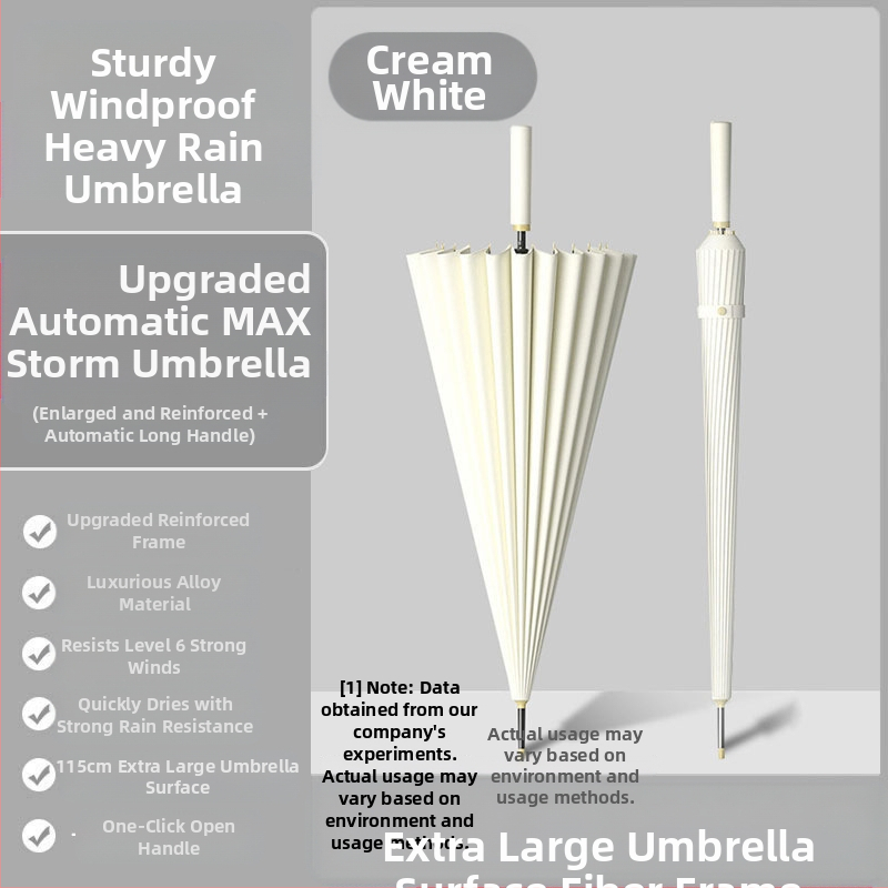 24 csontos esernyő automata esernyő nagy, túlméretezett gyári nagykereskedelmi egyenes hosszú nyelű esernyő napsütéses és esős kettős felhasználású logóval
