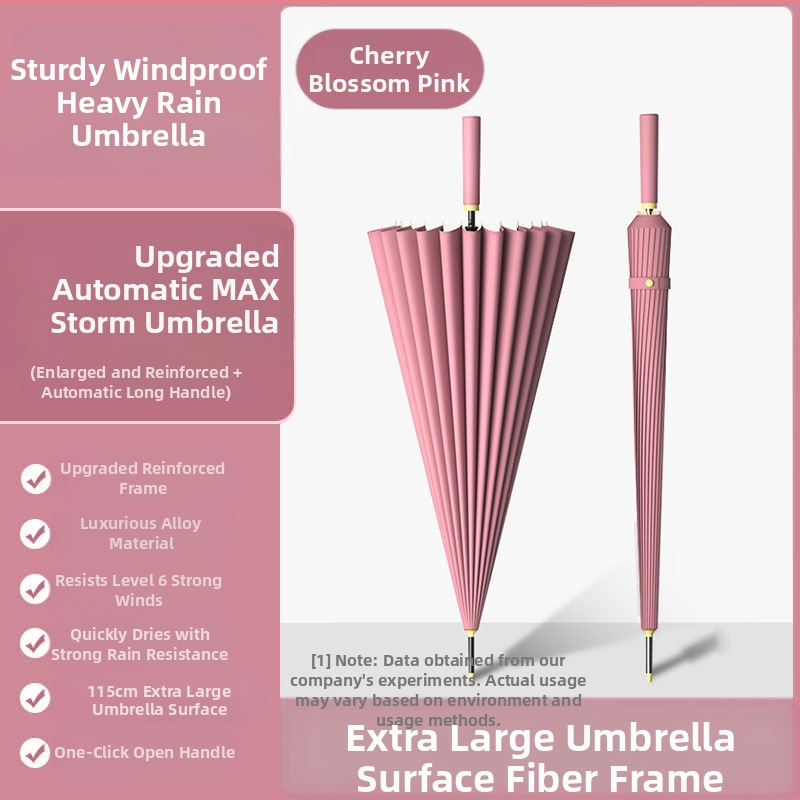 24 csontos esernyő automata esernyő nagy, túlméretezett gyári nagykereskedelmi egyenes hosszú nyelű esernyő napsütéses és esős kettős felhasználású logóval