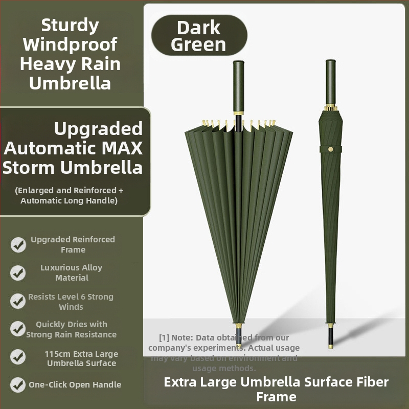 24 csontos esernyő automata esernyő nagy, túlméretezett gyári nagykereskedelmi egyenes hosszú nyelű esernyő napsütéses és esős kettős felhasználású logóval