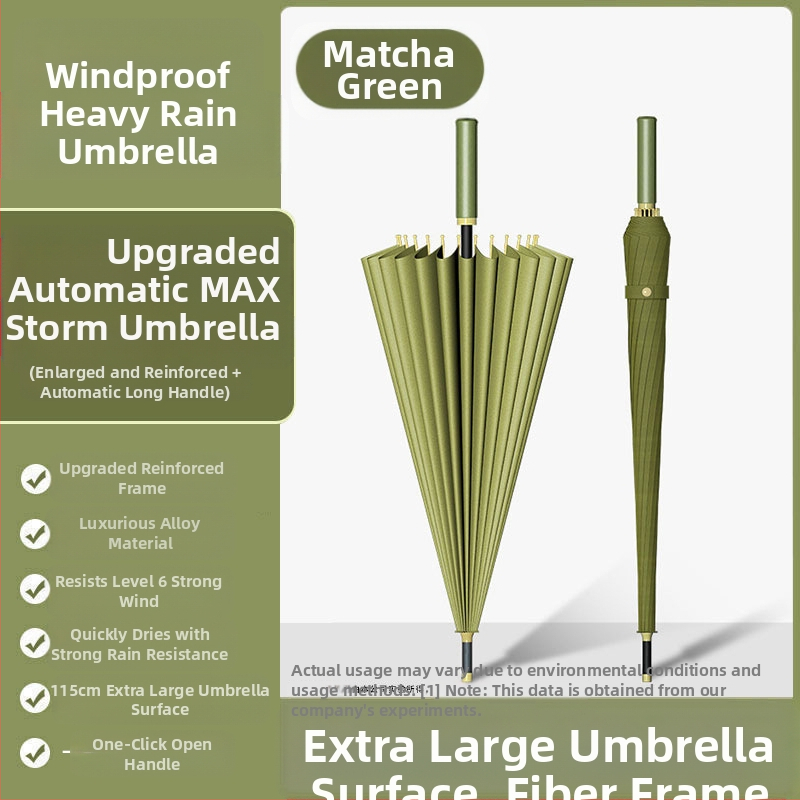 24 csontos esernyő automata esernyő nagy, túlméretezett gyári nagykereskedelmi egyenes hosszú nyelű esernyő napsütéses és esős kettős felhasználású logóval