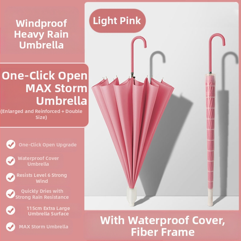 24 csontos esernyő automata esernyő nagy, túlméretezett gyári nagykereskedelmi egyenes hosszú nyelű esernyő napsütéses és esős kettős felhasználású logóval