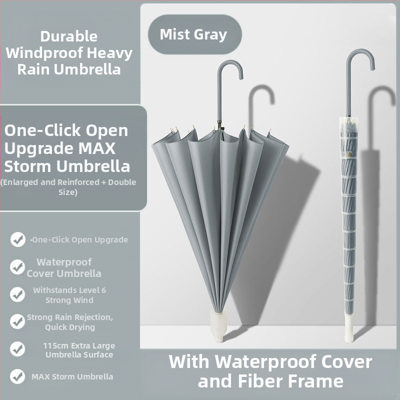 24 csontos esernyő automata esernyő nagy, túlméretezett gyári nagykereskedelmi egyenes hosszú nyelű esernyő napsütéses és esős kettős felhasználású logóval