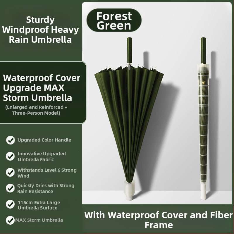 24 csontos esernyő automata esernyő nagy, túlméretezett gyári nagykereskedelmi egyenes hosszú nyelű esernyő napsütéses és esős kettős felhasználású logóval