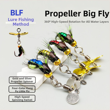 Propelerio blizgučiai Kung Fu muselės modifikacijai, muselės kablys, propelerio blizgučiai iš kompozito, 8 žiedų, mikromedžiagos „Luya“