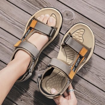 Férfi cipők Cross Border plus size 45 Kivágott Ékszíjas Tépőzáras Szandálok Férfi platform Vászon Strandcipő