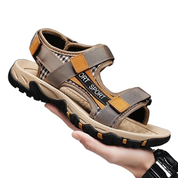 Férfi cipők Cross Border plus size 45 Kivágott Ékszíjas Tépőzáras Szandálok Férfi platform Vászon Strandcipő