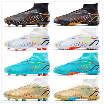 Vairumtirdzniecības pārrobežu ārējās tirdzniecības augstpapēžu futbola apavi ar gariem, nolūzušiem nagiem, Amazon vīriešu un sieviešu futbola apavi zāles studentu treniņu apavi