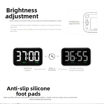 Laikmatis mokymuisi, skirtas LED elektroniniam vaikams, žadintuvas, chronometras, dvigubos paskirties apverstas virtuvės priminimas, didelis ekranas