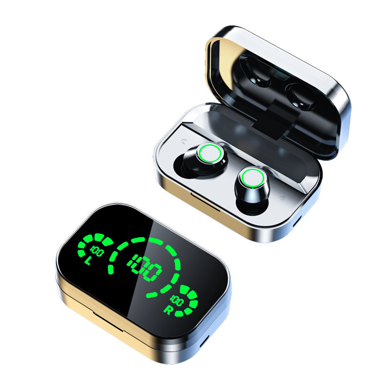 Tarpvalstybiniai sprogimai su veidrodiniu skaitmeniniu ekranu YD03 belaidės „Bluetooth“ ausinės, į ausis įdedamos didelės galios YD04 „Bluetooth“ ausinės