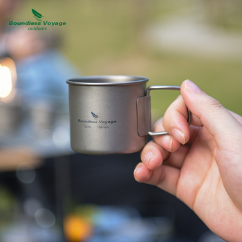 Biwei puhtast titaanist välistingimustes kasutatav kohvitass, matkaveetass, kokkupandav käepide, kerge, kaasaskantav ühekihiline matkatass, kõrge temperatuurikindel