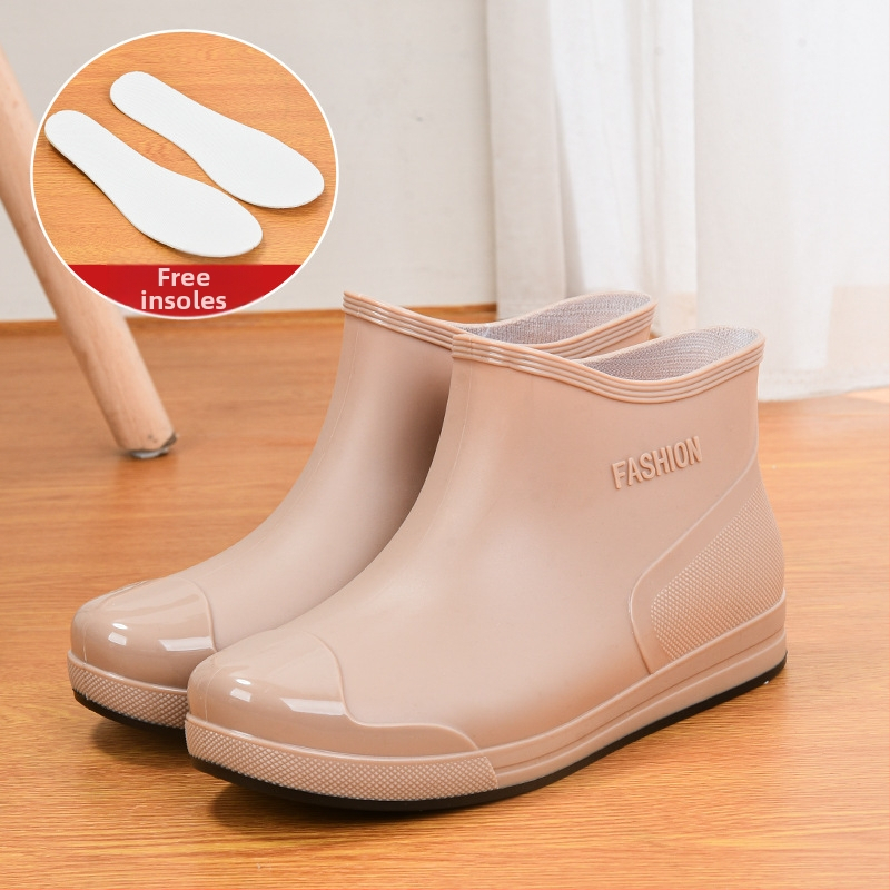 Madingi moteriški guminiai batai, trumpi vamzdeliai, šilti, neslystantys, vandeniui atsparūs batai, virtuvės, automobilių plovimo, darbo guminiai batai