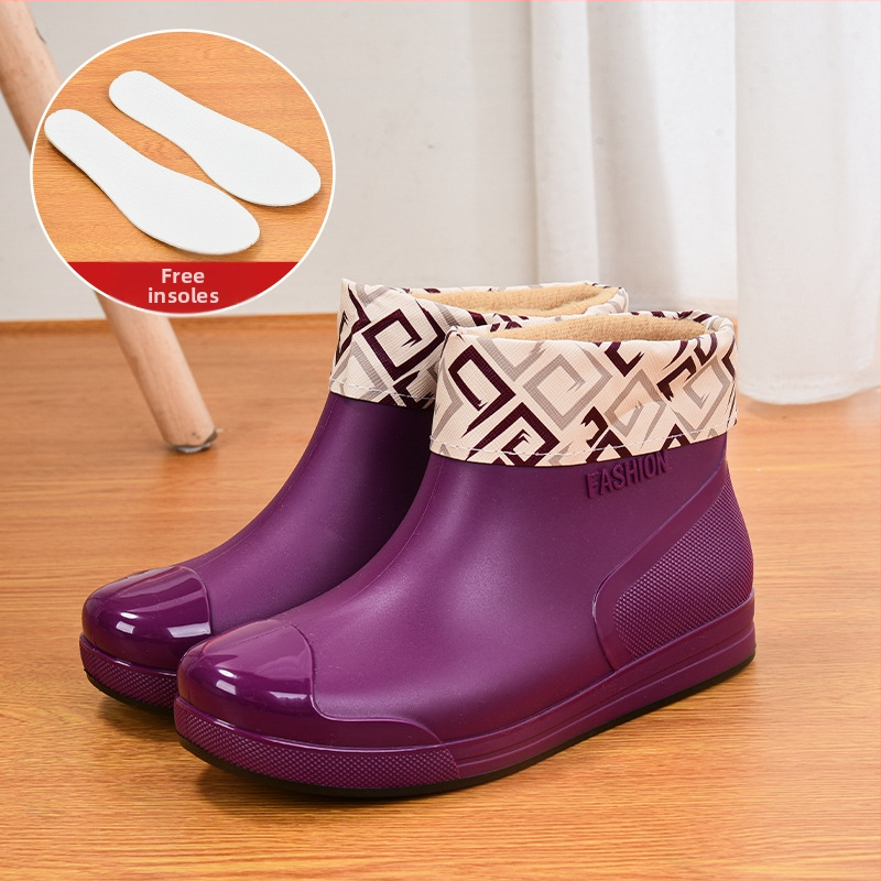Madingi moteriški guminiai batai, trumpi vamzdeliai, šilti, neslystantys, vandeniui atsparūs batai, virtuvės, automobilių plovimo, darbo guminiai batai
