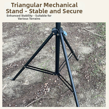 2,1 m välistingimustes kasutatav telkimisvalgusti alus, kokkupandav, reguleeritav telkimisvalgusti post, topeltkonksuga riputus, mobiilne telkimisstatiiv