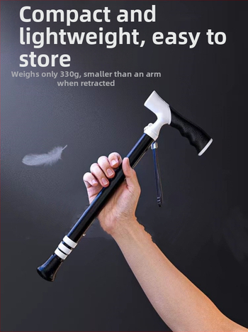 Itin lengvas nešiojamas teleskopinis ramentas, neslystantis medicininis ramentas, reguliuojamas dvigubos paskirties alpinizmo lazda pagyvenusiems žmonėms