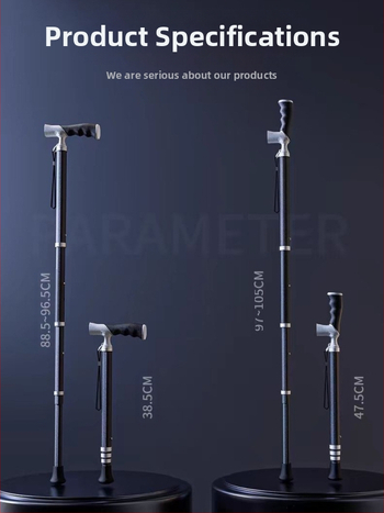 Itin lengvas nešiojamas teleskopinis ramentas, neslystantis medicininis ramentas, reguliuojamas dvigubos paskirties alpinizmo lazda pagyvenusiems žmonėms