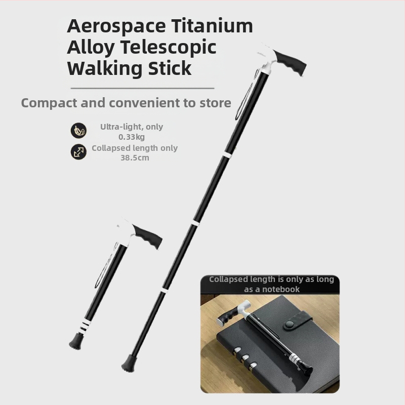 Itin lengvas nešiojamas teleskopinis ramentas, neslystantis medicininis ramentas, reguliuojamas dvigubos paskirties alpinizmo lazda pagyvenusiems žmonėms