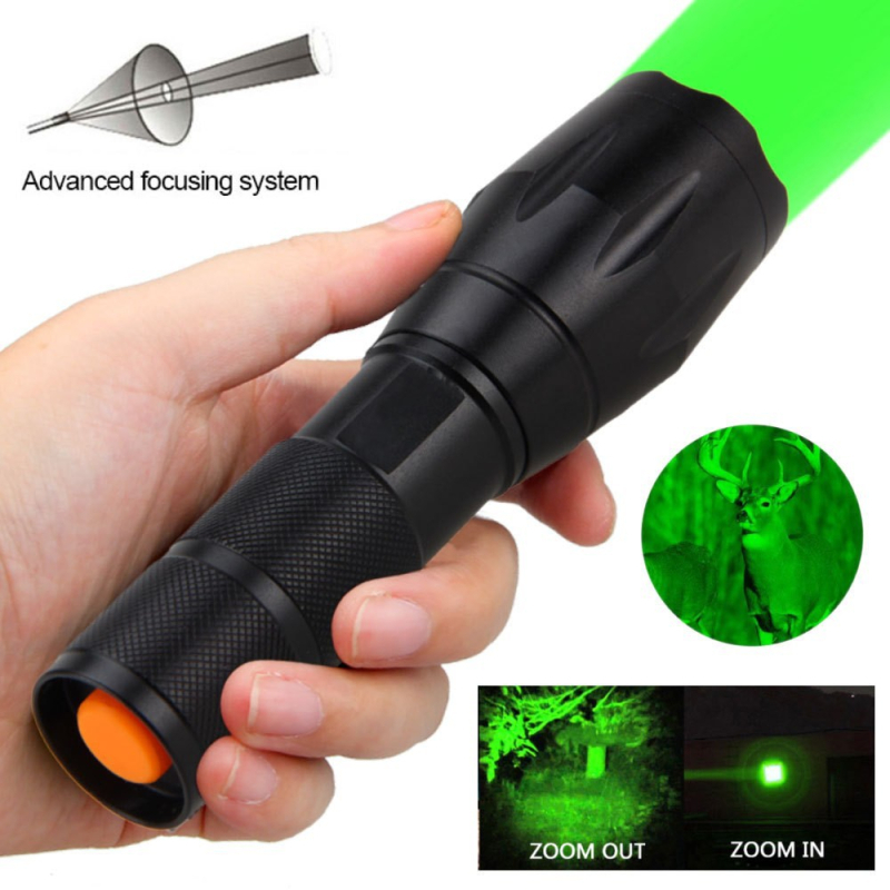 A100 Многофункционално фенерче за външен туризъм, преносимо, силно фокусирано, червено, зелено, синьо, лилаво, бяло, светлина, фенерче от алуминиева сплав