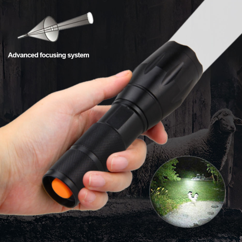 A100 Многофункционално фенерче за външен туризъм, преносимо, силно фокусирано, червено, зелено, синьо, лилаво, бяло, светлина, фенерче от алуминиева сплав